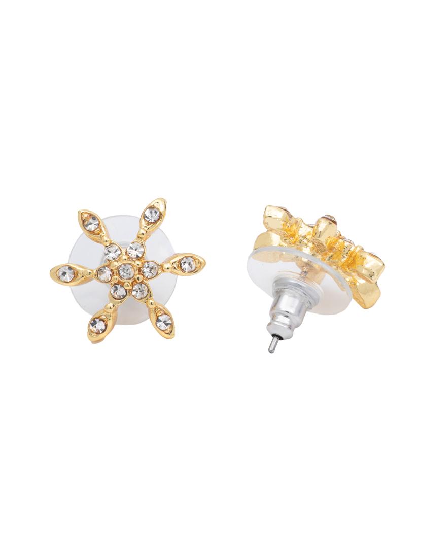 gold metal studs earring - 17327771 - Zoom Image - 3