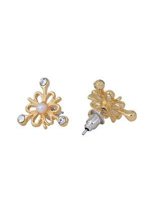 gold metal studs earring - 17327772 - Standard Image - 3