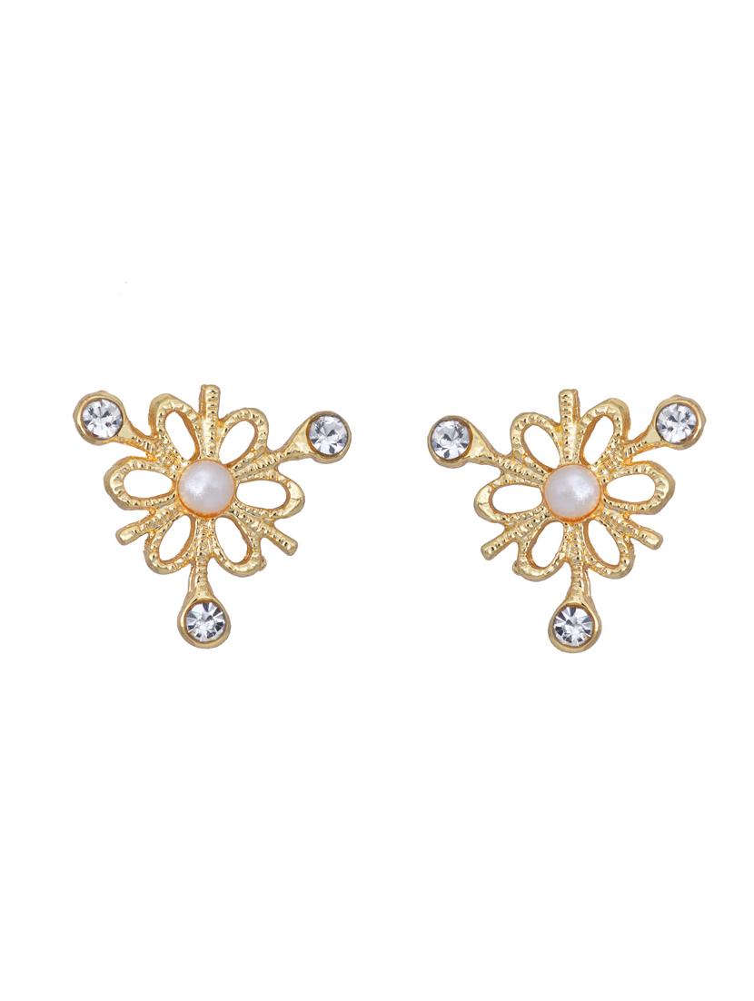 gold metal studs earring - 17327772 - Zoom Image - 2