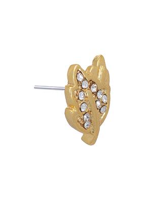 gold metal studs earring - 17327774 - Standard Image - 4