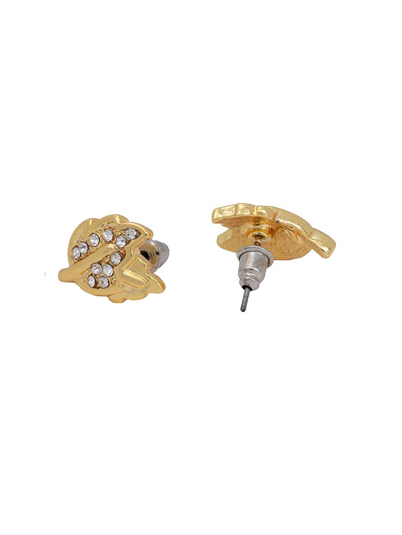 gold metal studs earring - 17327774 - Zoom Image - 3