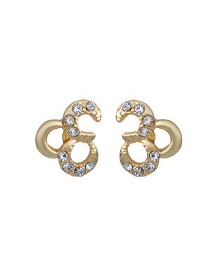 gold metal studs earring - 17327777 - Standard Image - 3