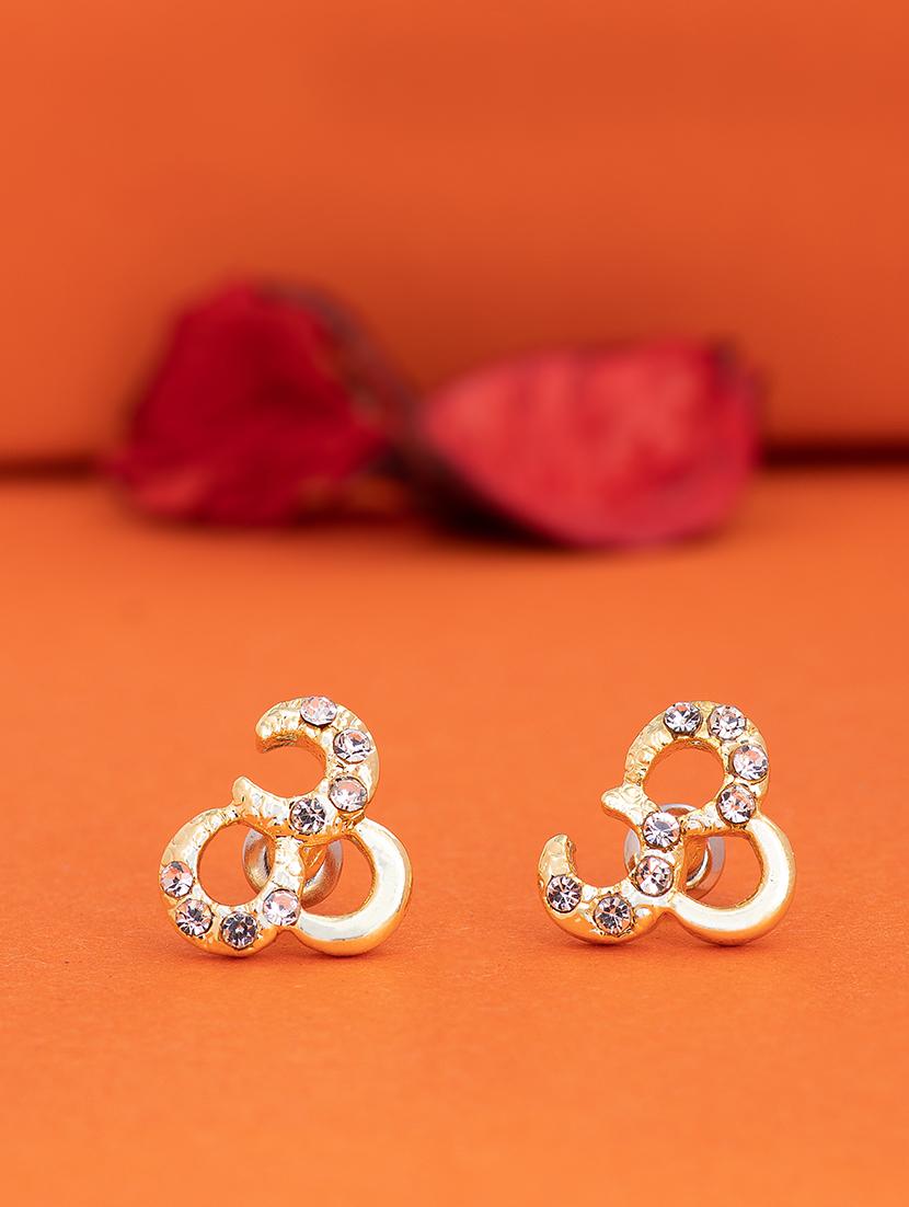 gold metal studs earring - 17327777 - Zoom Image - 1