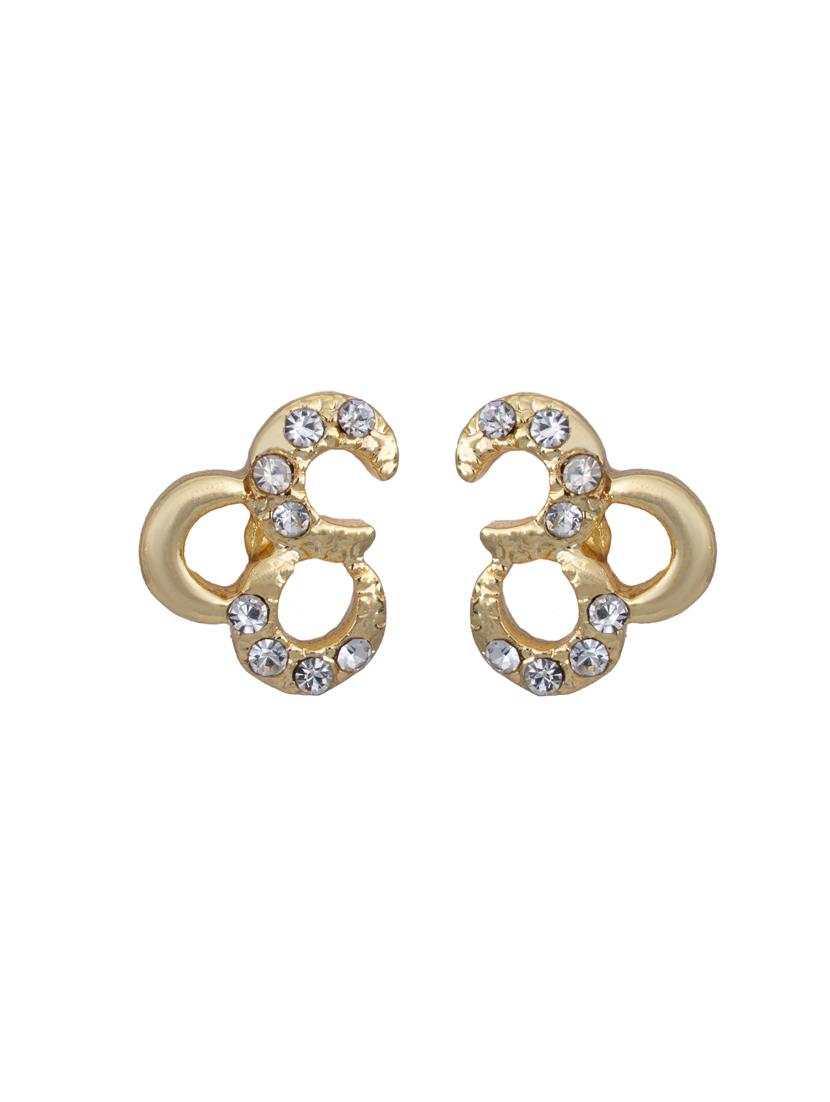 gold metal studs earring - 17327777 - Zoom Image - 3