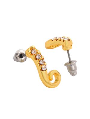 gold metal studs earring - 17327779 - Standard Image - 3