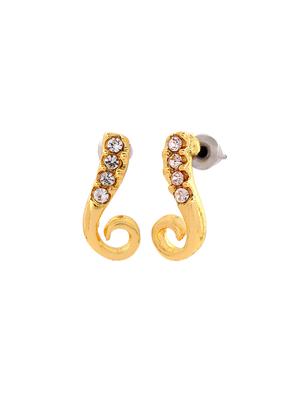 gold metal studs earring - 17327779 - Standard Image - 4