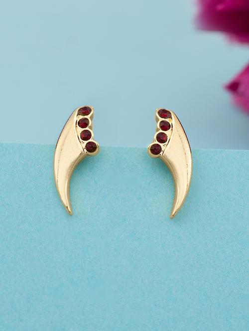 red metal studs earring - 17327781 - Standard Image - 1