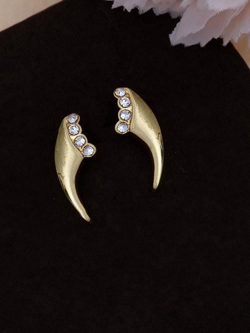gold metal studs earring - 17327782 - Standard Image - 1