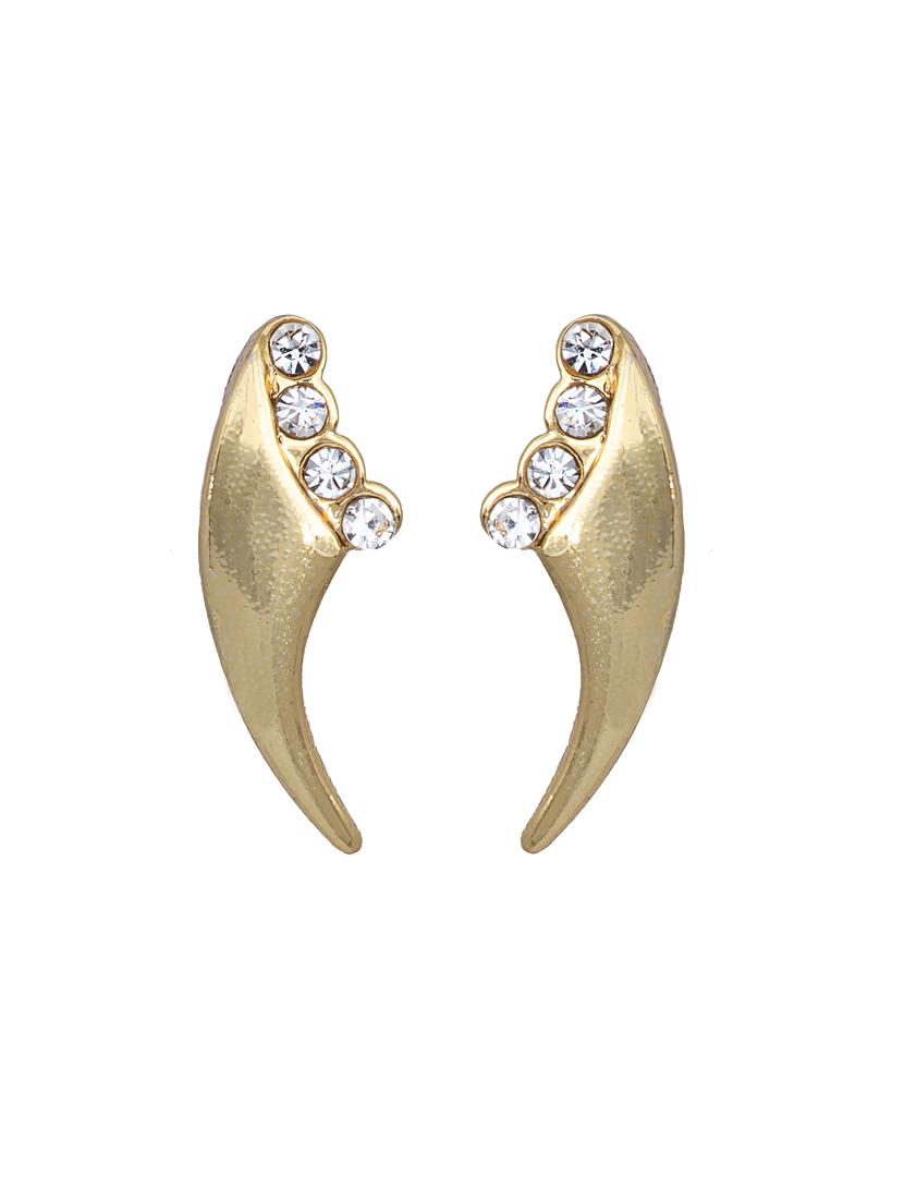 gold metal studs earring - 17327782 - Zoom Image - 2
