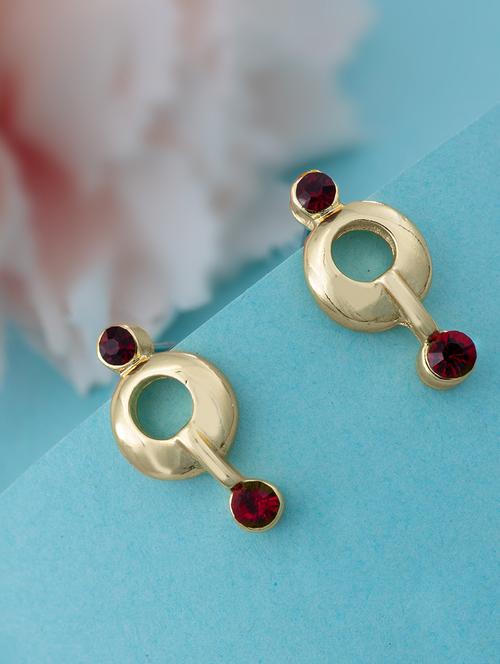 red metal studs earring - 17327784 - Standard Image - 1