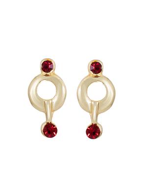 red metal studs earring - 17327784 - Standard Image - 3