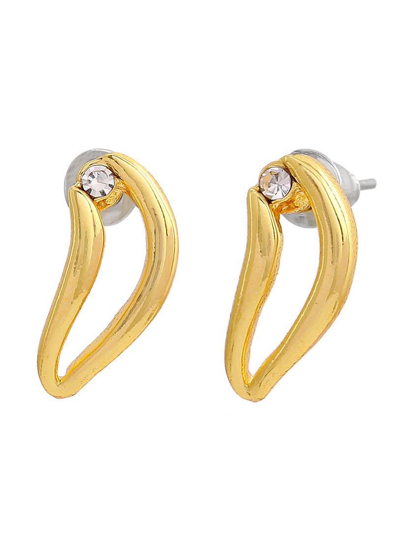 gold metal studs earring - 17327786 - Zoom Image - 2