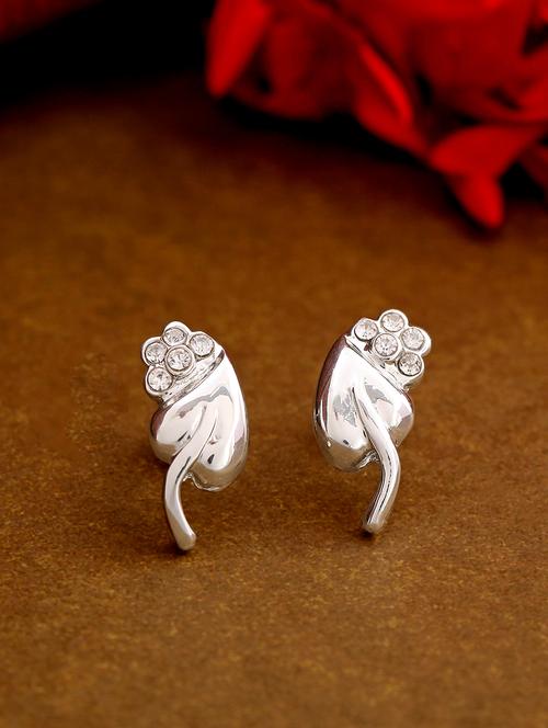 silver metal studs earring - 17327787 - Standard Image - 1