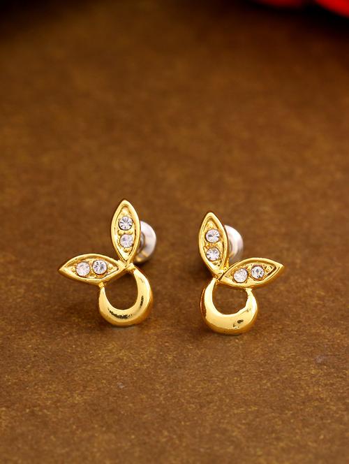 gold metal studs earring - 17327788 - Standard Image - 1