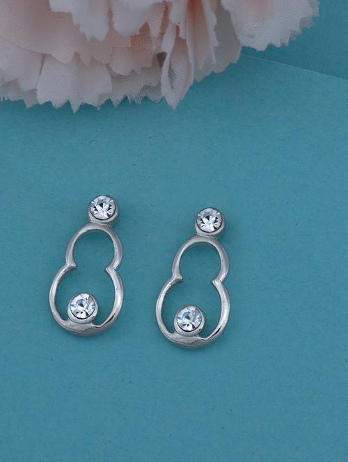 silver metal drop earring - 17327790 - Standard Image - 1
