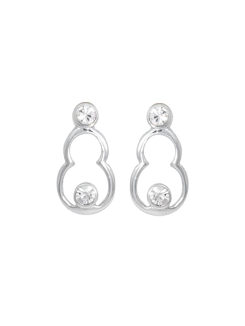 silver metal drop earring - 17327790 - Zoom Image - 2