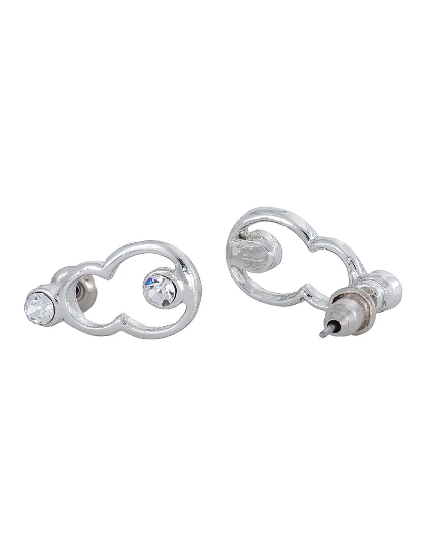 silver metal drop earring - 17327790 - Zoom Image - 3