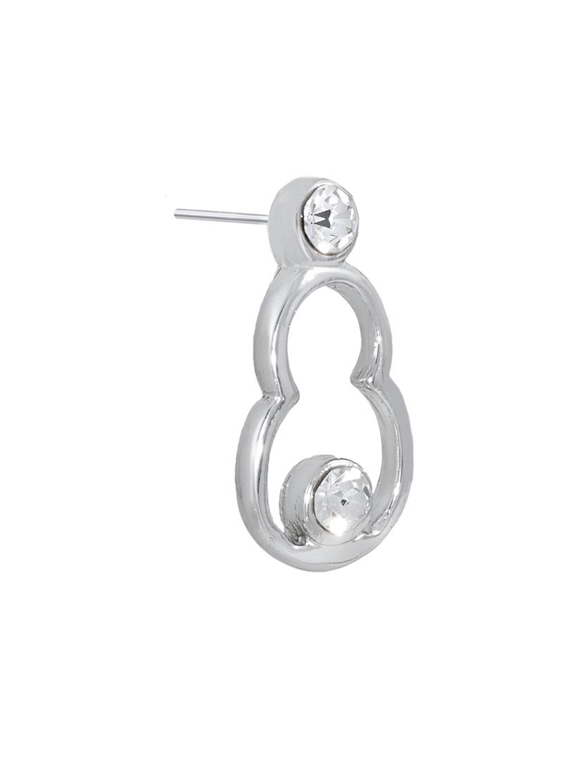 silver metal drop earring - 17327790 - Zoom Image - 4