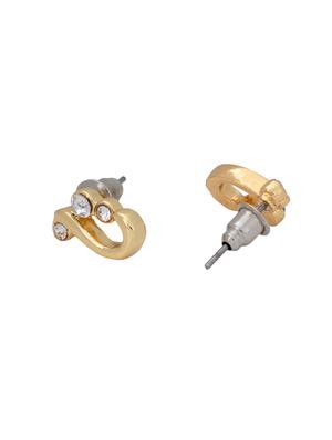 gold metal studs earring - 17327792 - Standard Image - 3