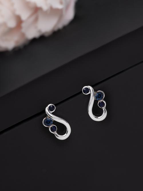 blue metal studs earring - 17327793 - Standard Image - 1