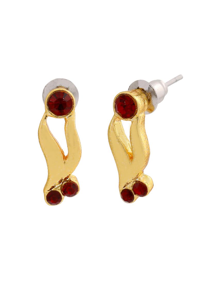 red metal studs earring - 17327794 - Zoom Image - 2