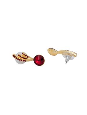 red metal studs earring - 17327798 - Standard Image - 4