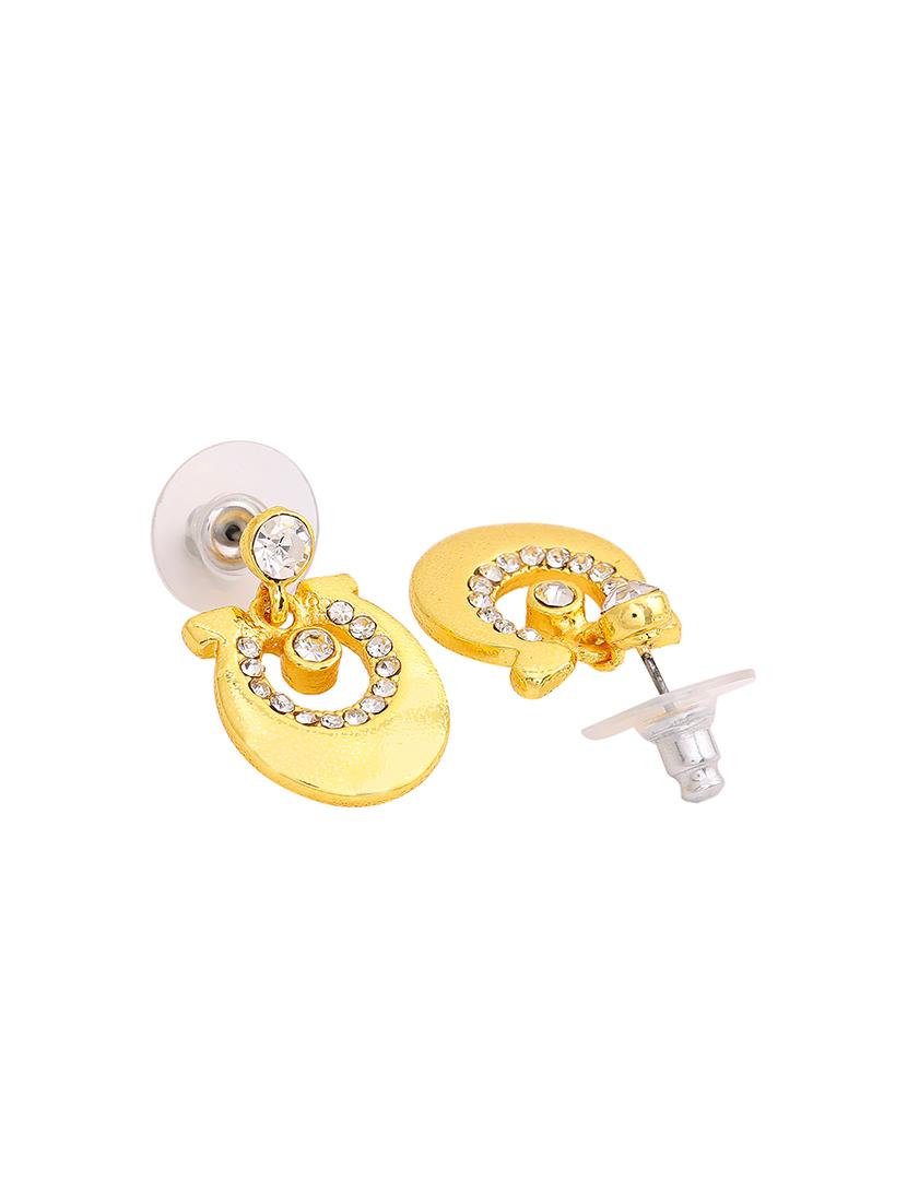 gold metal drop earring - 17327800 - Zoom Image - 3