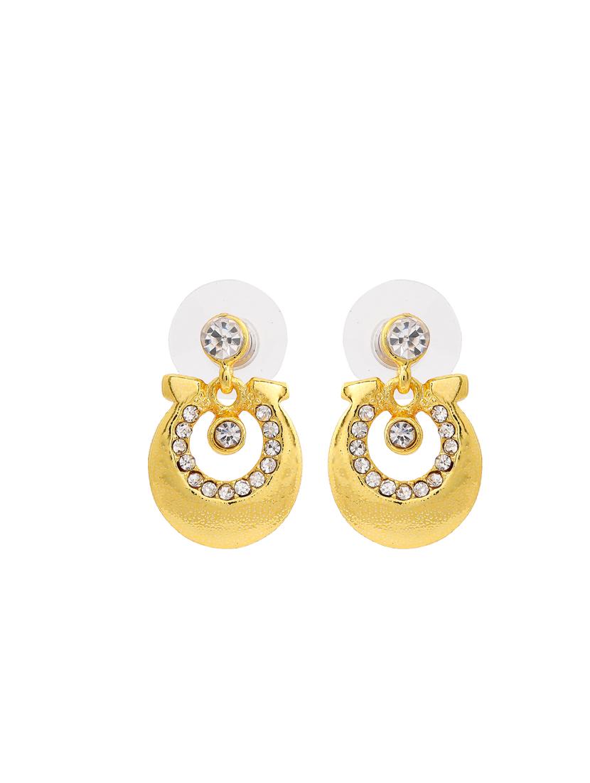 gold metal drop earring - 17327800 - Zoom Image - 4