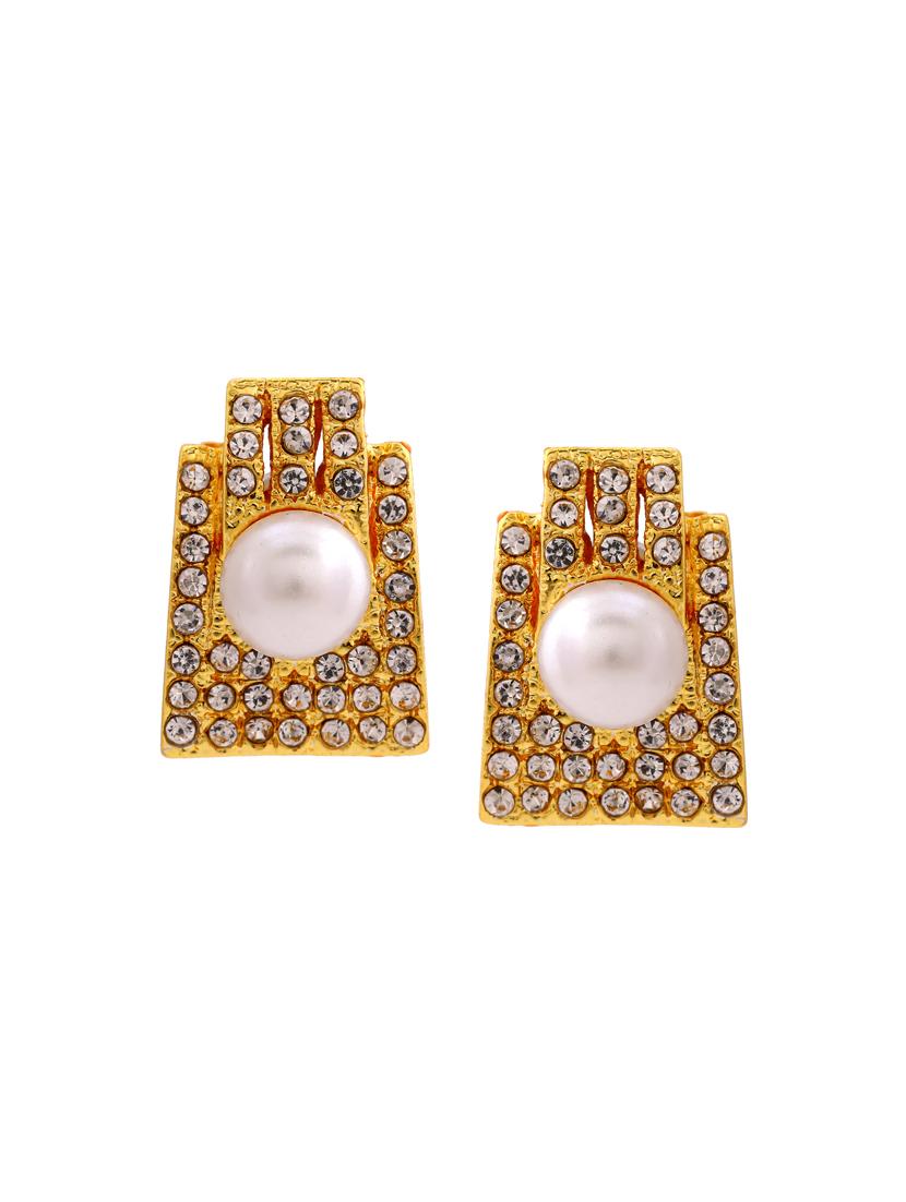 white metal studs earring - 17327803 - Zoom Image - 2