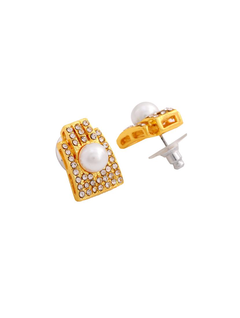 white metal studs earring - 17327803 - Zoom Image - 3