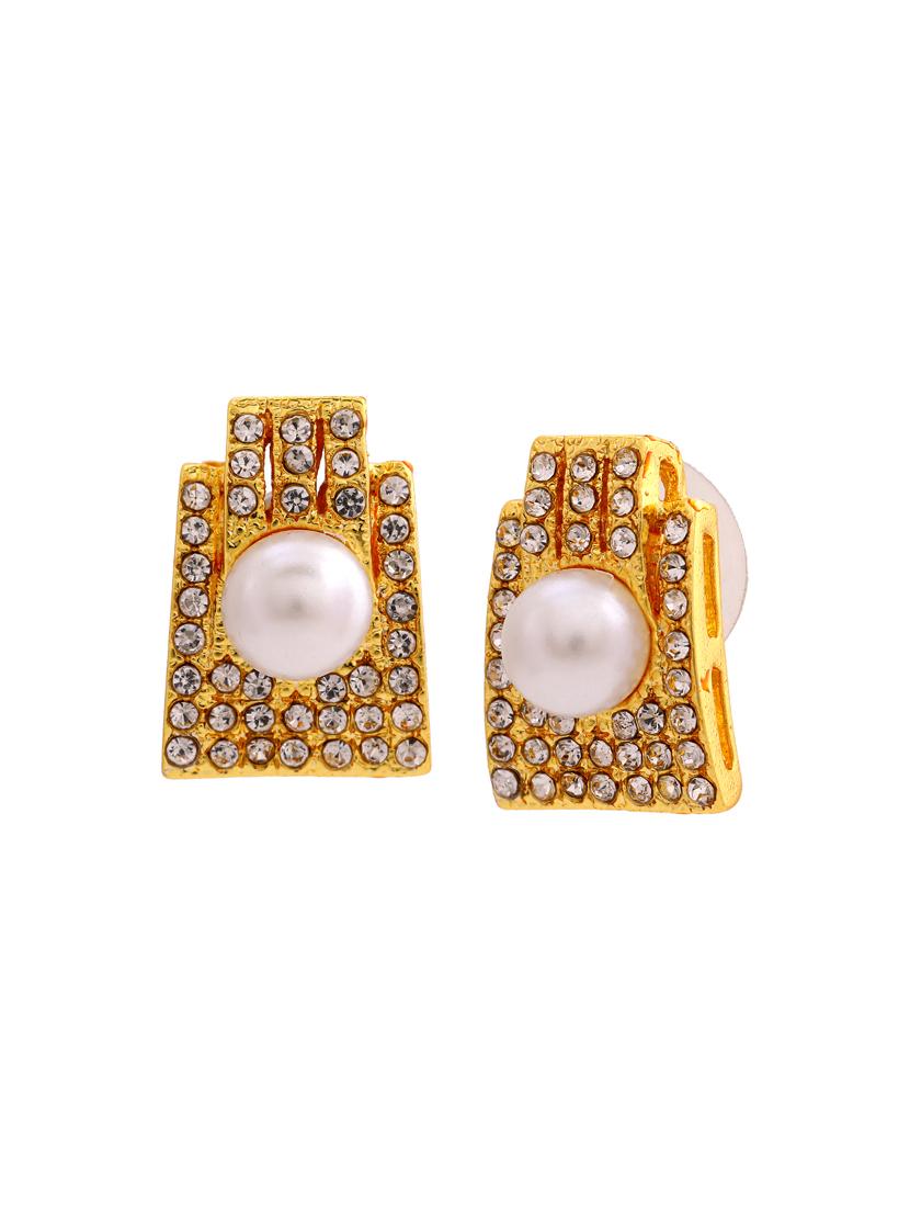 white metal studs earring - 17327803 - Zoom Image - 4