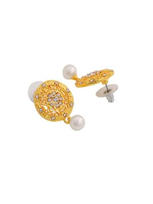 gold metal drop earring - 17327805 - Standard Image - 3