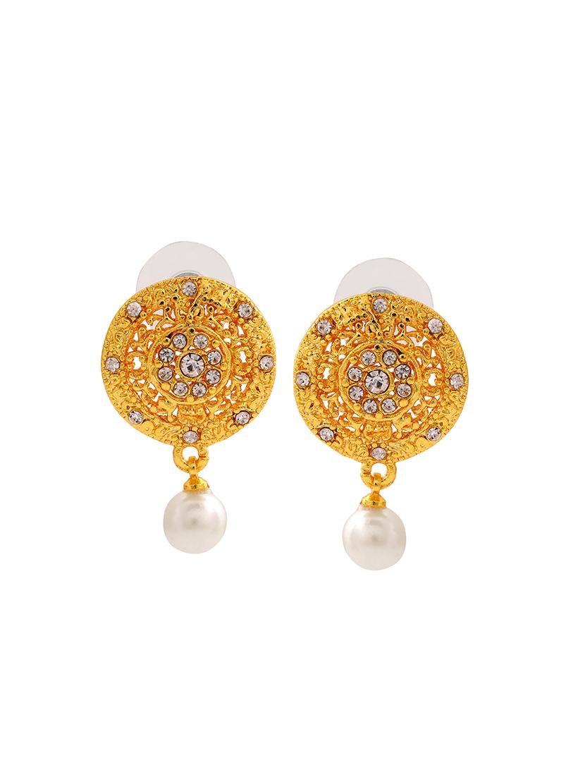 gold metal drop earring - 17327805 - Zoom Image - 4