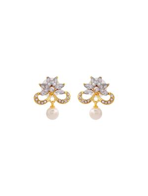 gold metal studs earring - 17327806 - Standard Image - 4