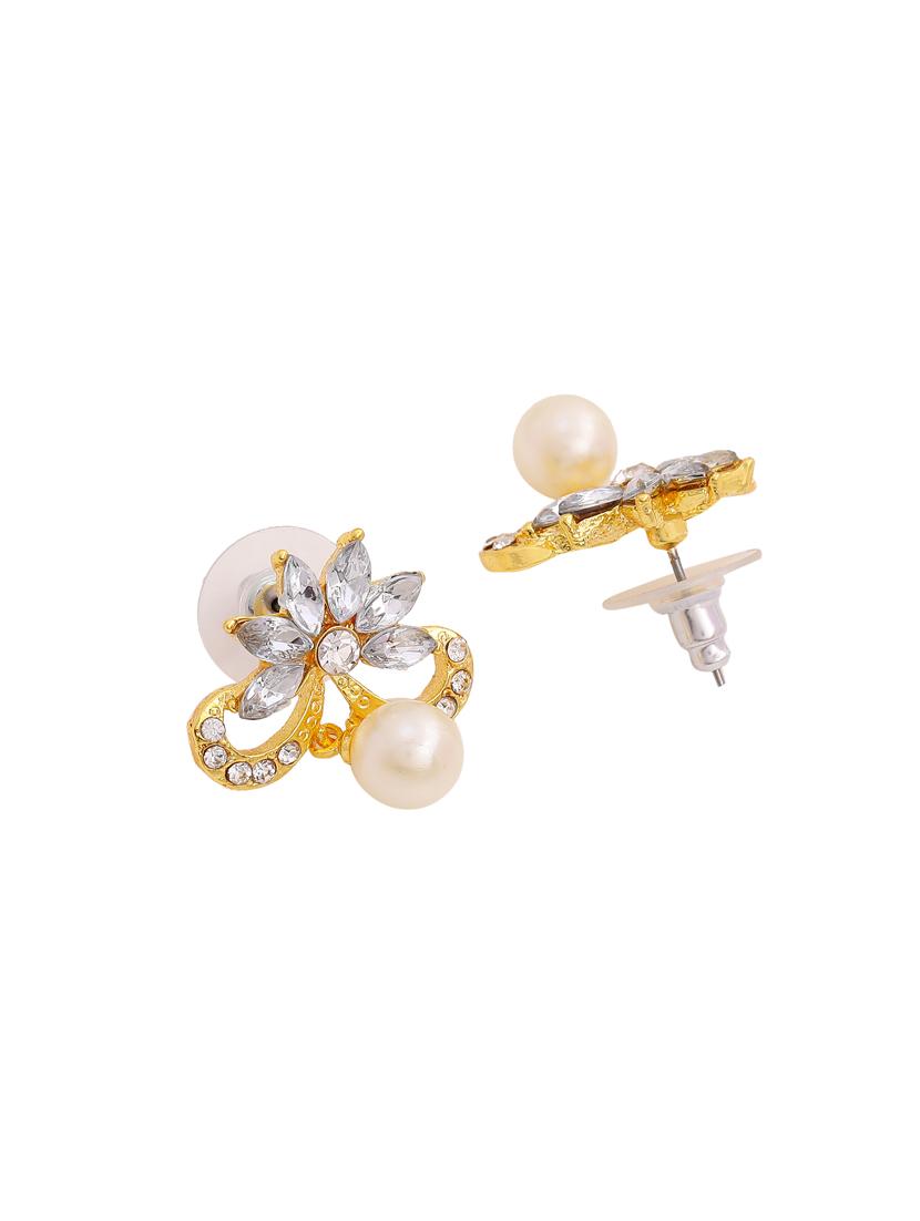 gold metal studs earring - 17327806 - Zoom Image - 3