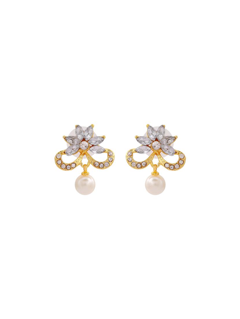 gold metal studs earring - 17327806 - Zoom Image - 4