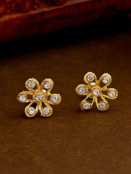 white metal studs earring - 17327809 - Standard Image - 1
