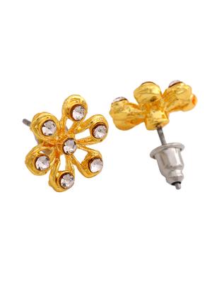 white metal studs earring - 17327809 - Standard Image - 3