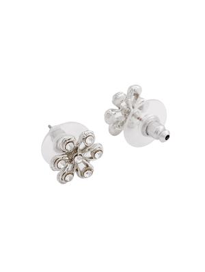 white metal studs earring - 17327810 - Standard Image - 3