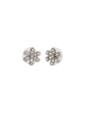 white metal studs earring - 17327810 - Standard Image - 4