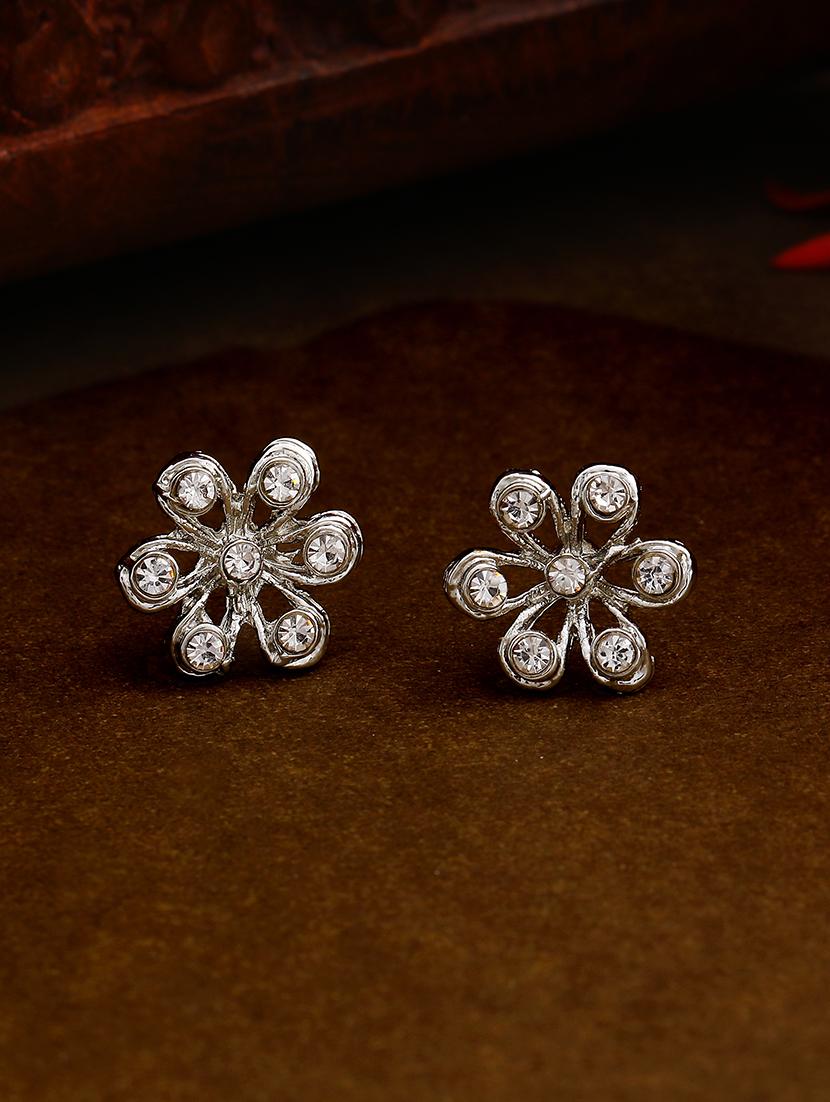 white metal studs earring - 17327810 - Zoom Image - 1