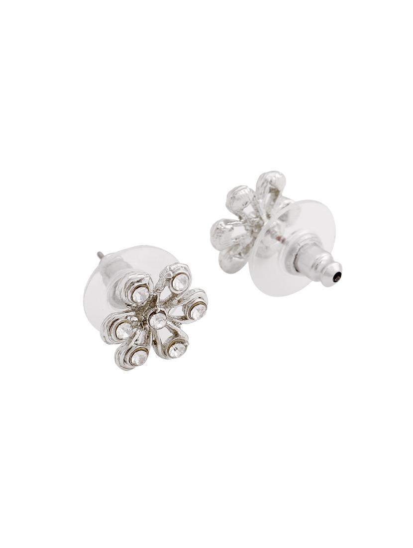 white metal studs earring - 17327810 - Zoom Image - 3