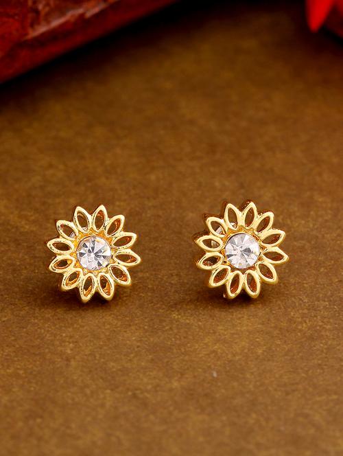 white metal studs earring - 17327812 - Standard Image - 1