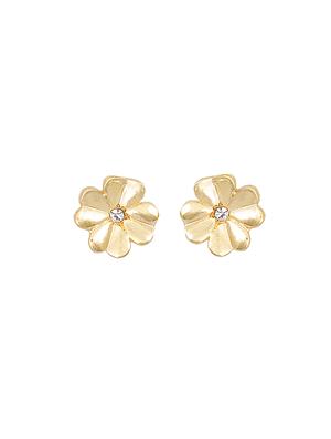 gold metal studs earring - 17327814 - Standard Image - 3