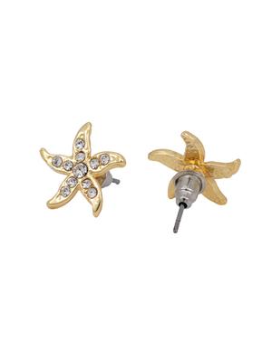 gold metal studs earring - 17327821 - Standard Image - 3