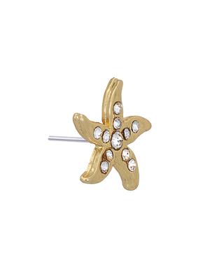 gold metal studs earring - 17327821 - Standard Image - 4