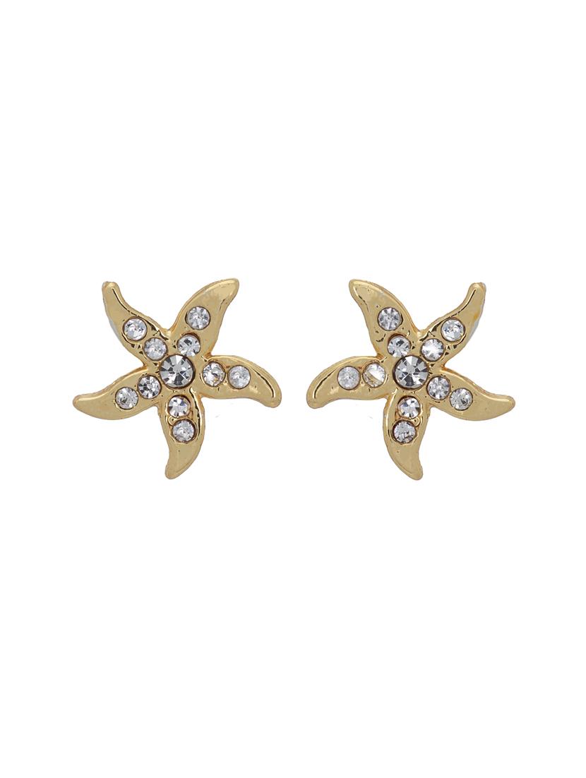 gold metal studs earring - 17327821 - Zoom Image - 2