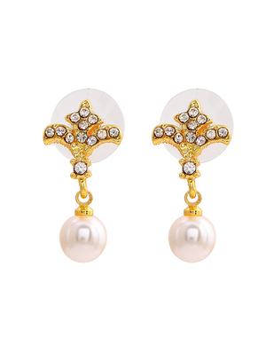 white metal drop earring - 17327823 - Standard Image - 2