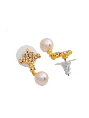 white metal drop earring - 17327823 - Standard Image - 4