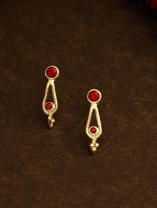 red metal studs earring - 17327824 - Standard Image - 1